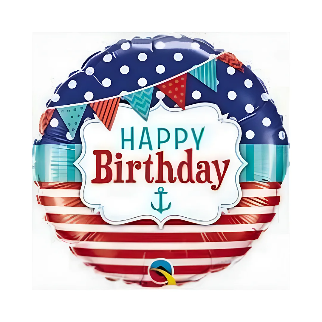Compra Globo Metalizado Happy Birthday Marinero en Partymax. Bogotá. Imagen #1.