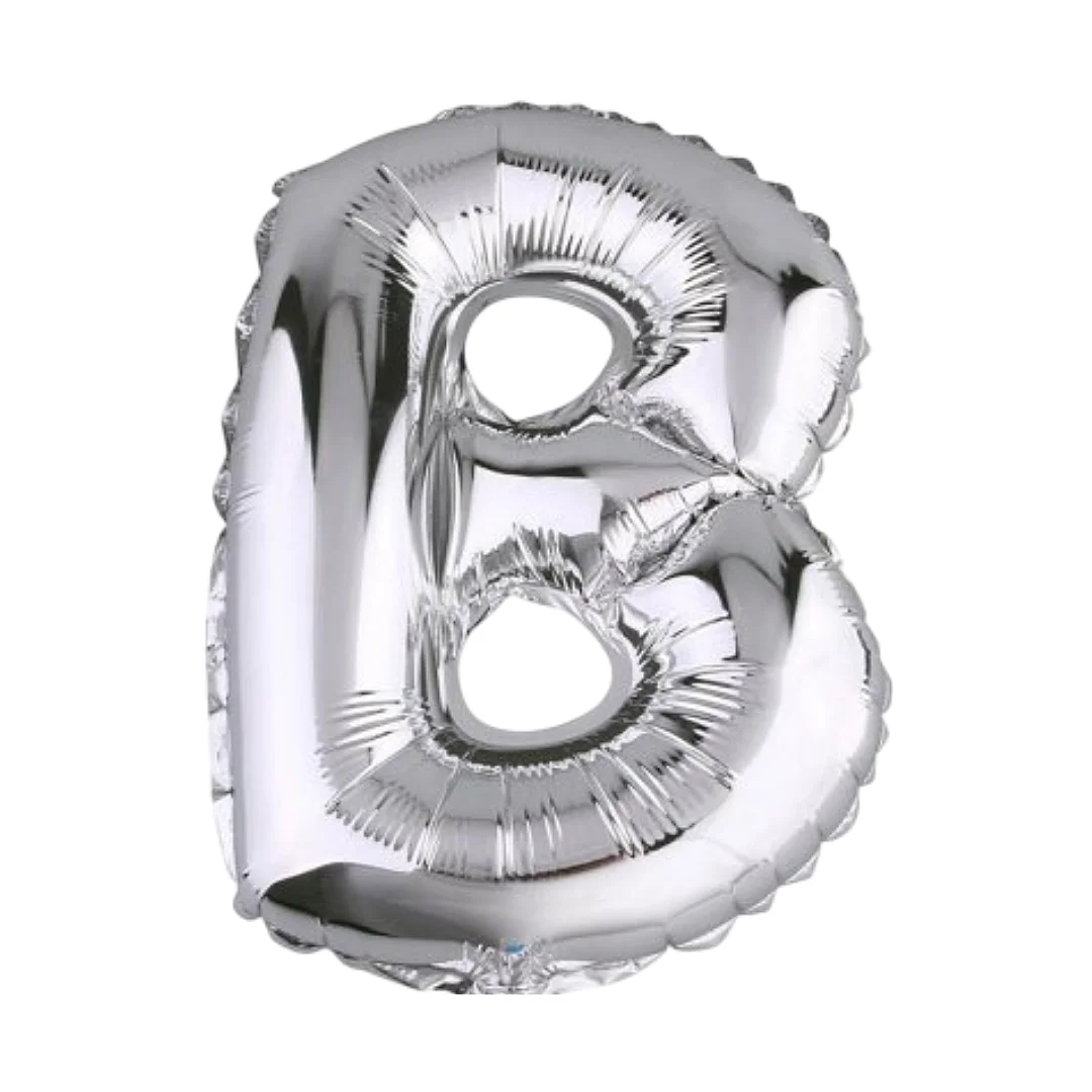 Compra aquí Globo Metalizado de 40Cms Letra B Plateado #1