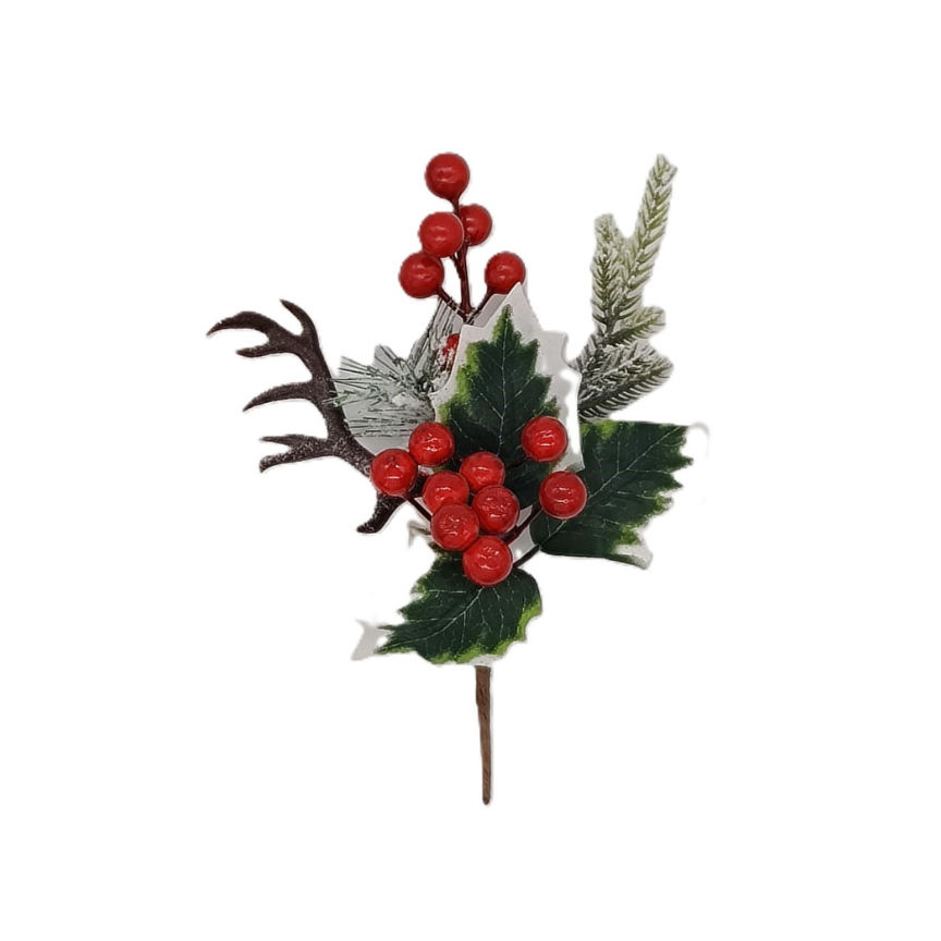 Compra Follaje Navideño Con Frutos Rojos Y Cuerno Decorativo en Partymax. Bogotá. Imagen #1.