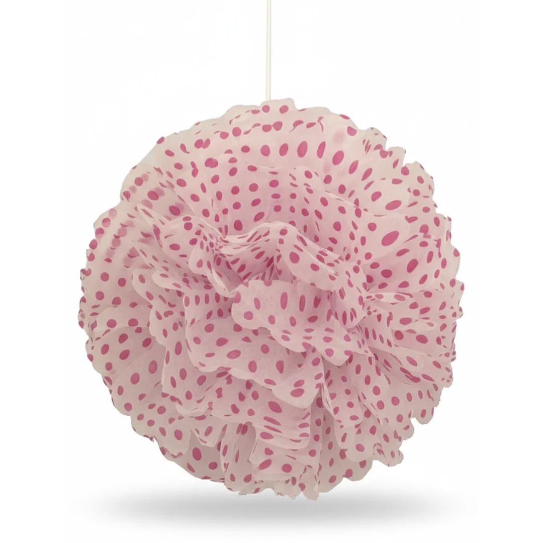 Compra Pompom Con Puntos Fucsia *35Cm en Partymax. Bogotá. Imagen #1.