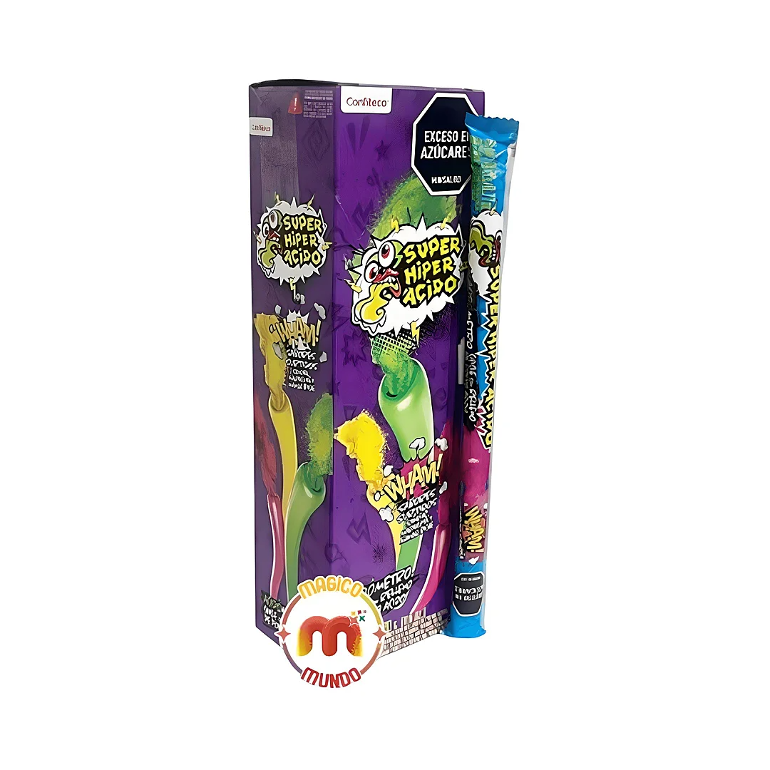 Compra Chicle Confiteca Super Hiper Ácido Barra Display *15 Unidades en Partymax. Bogotá. Imagen #1.