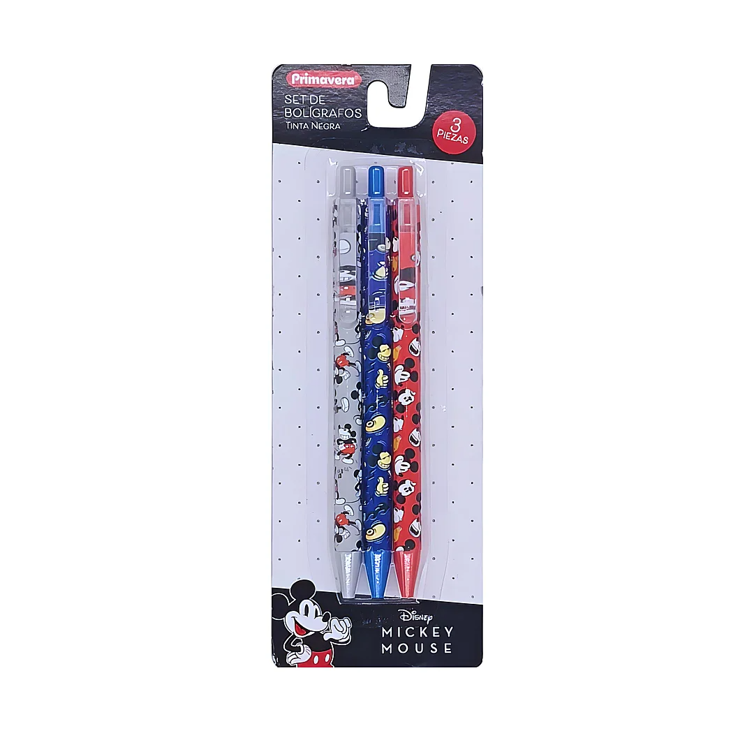 Compra Set de Bolígrafos Tinta Negra Mickey Mouse Punta 0.7Mm en Partymax. Bogotá. Imagen #1.