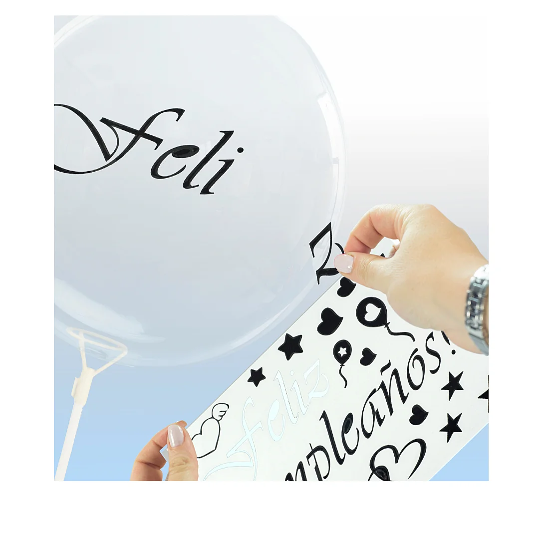 Compra Kit de Sticker Feliz Cumpleaños Negro Y Globo Burbuja en Partymax. Bogotá. Imagen #1.