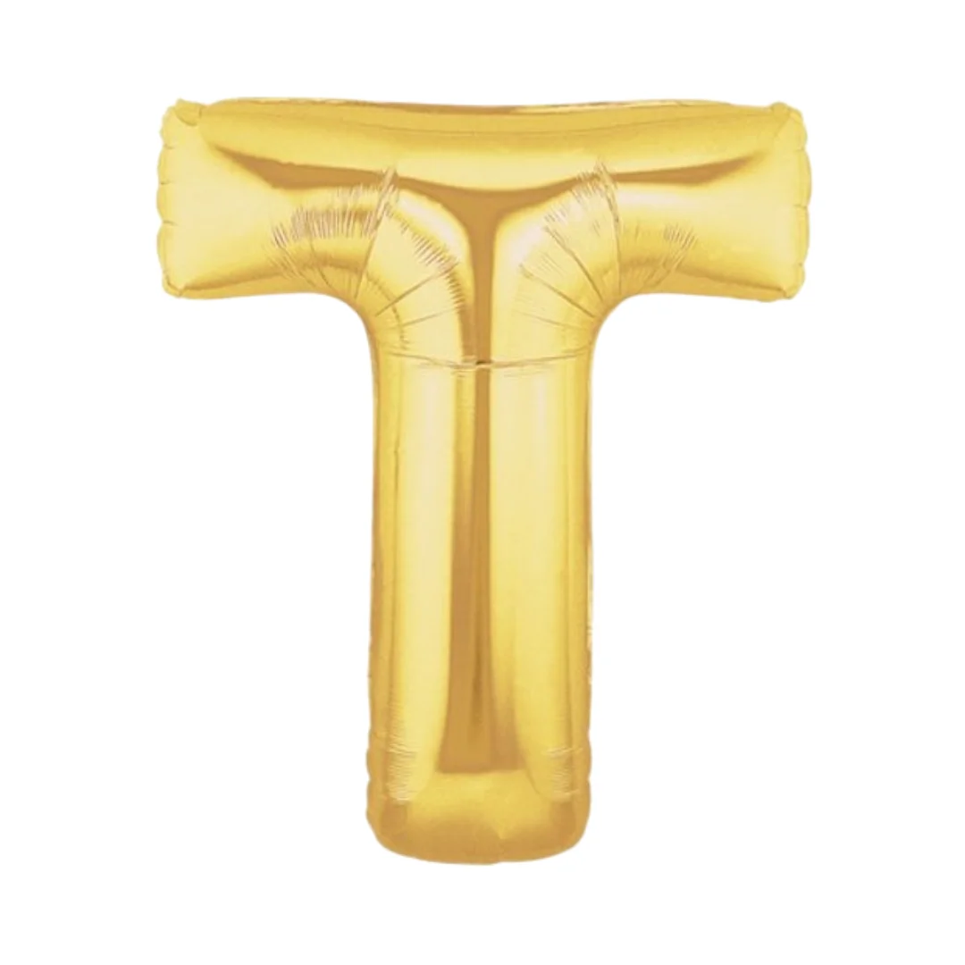 Compra Globo Metalizado de 40Cms Letra T Dorado en Partymax. Bogotá. Imagen #1.