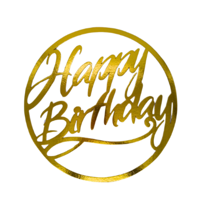 Compra Topper para Pared Happy Birthday Dorado en Partymax. Bogotá. Imagen #1.