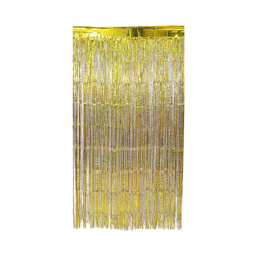 Compra aquí Cortina Metalizada Dorado de 1.20 * 2 Metros #1