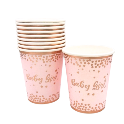 Compra Vaso 9Onzas Baby Girl Oro Rosa / Rosado * 10 Unidades en Partymax. Bogotá. Imagen #1.