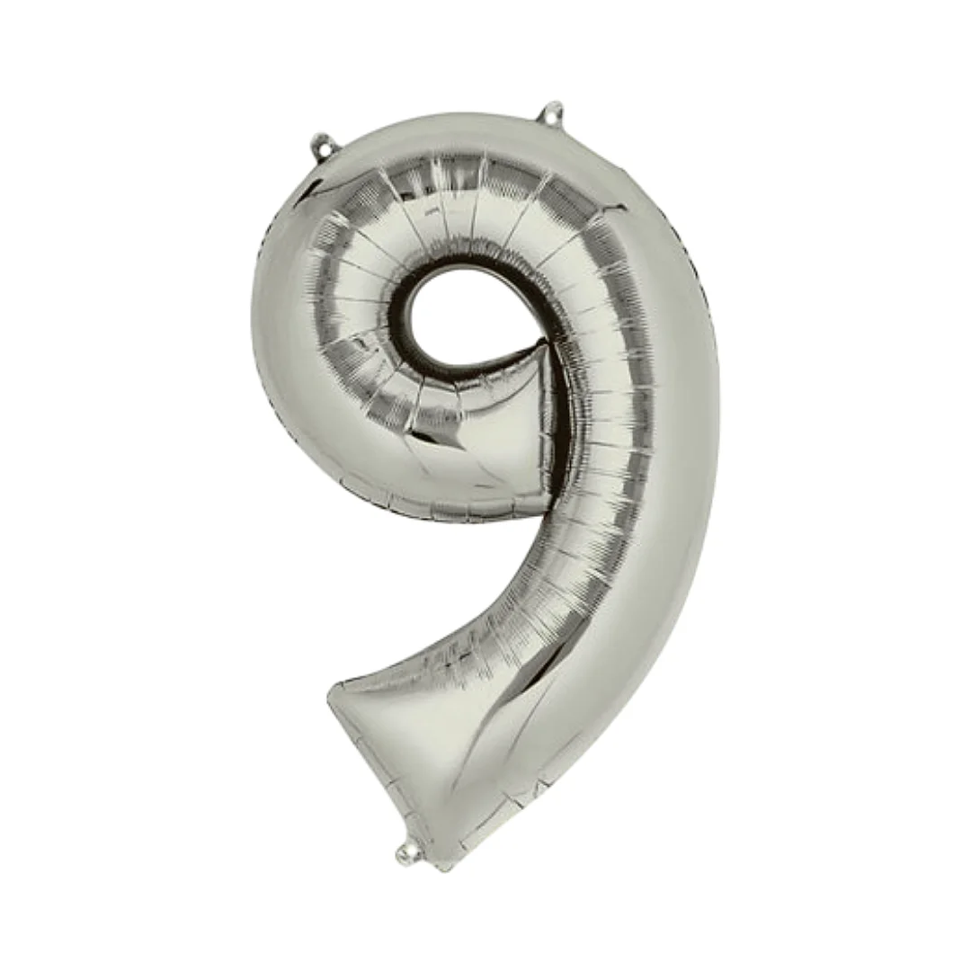 Compra Globo Metalizado de 40Cms # 9 Plateado en Partymax. Bogotá. Imagen #1.