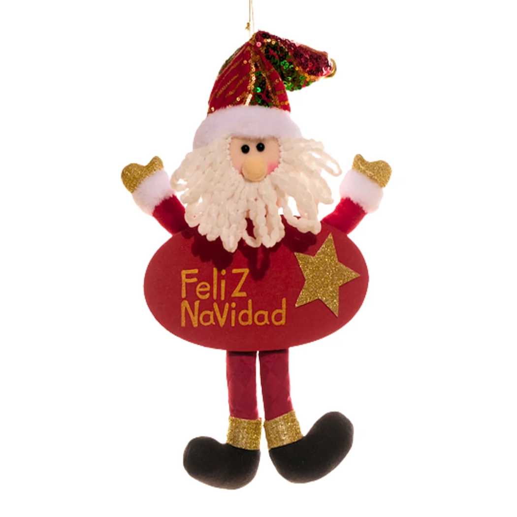 Compra Colgante Papa Noel Letrero Feliz Navidad Rojo en Partymax. Bogotá. Imagen #1.