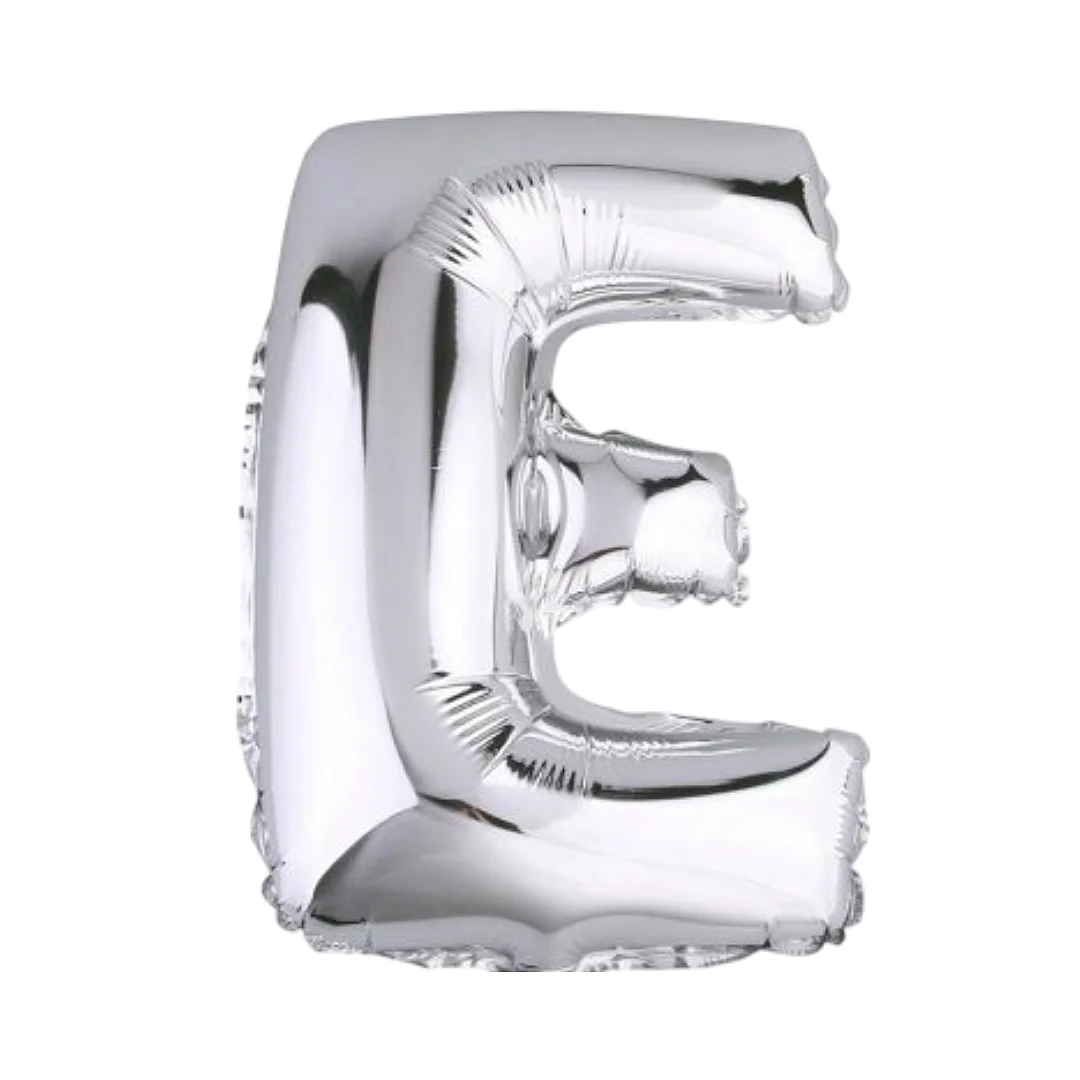 Compra aquí Globo Metalizado de 40Cms Letra E Plateado #1