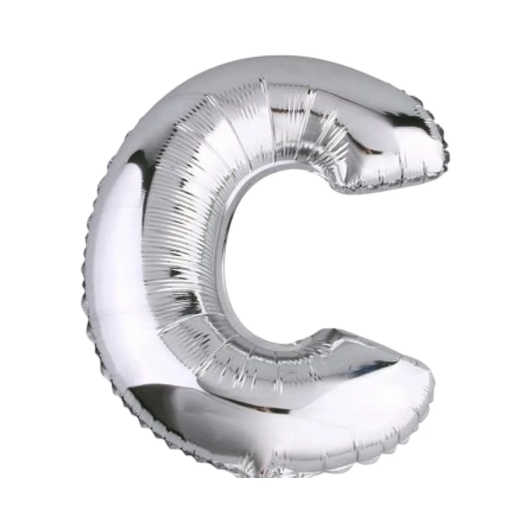 Compra aquí Globo Metalizado de 40Cms Letra C Plateado #1