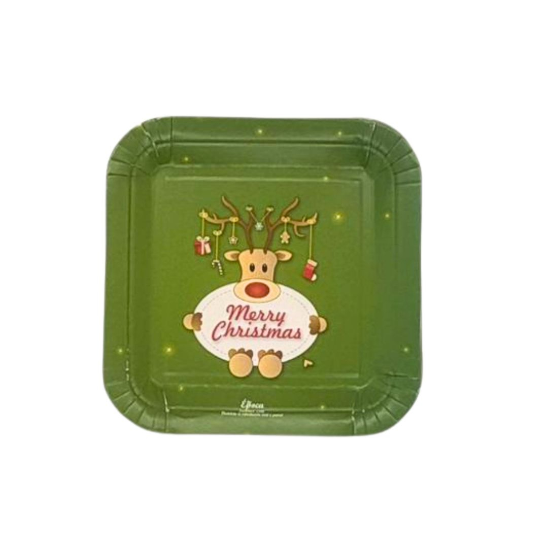 Compra Plato Hexagonal Reno Verde*12 Unidades en Partymax. Bogotá. Imagen #1.