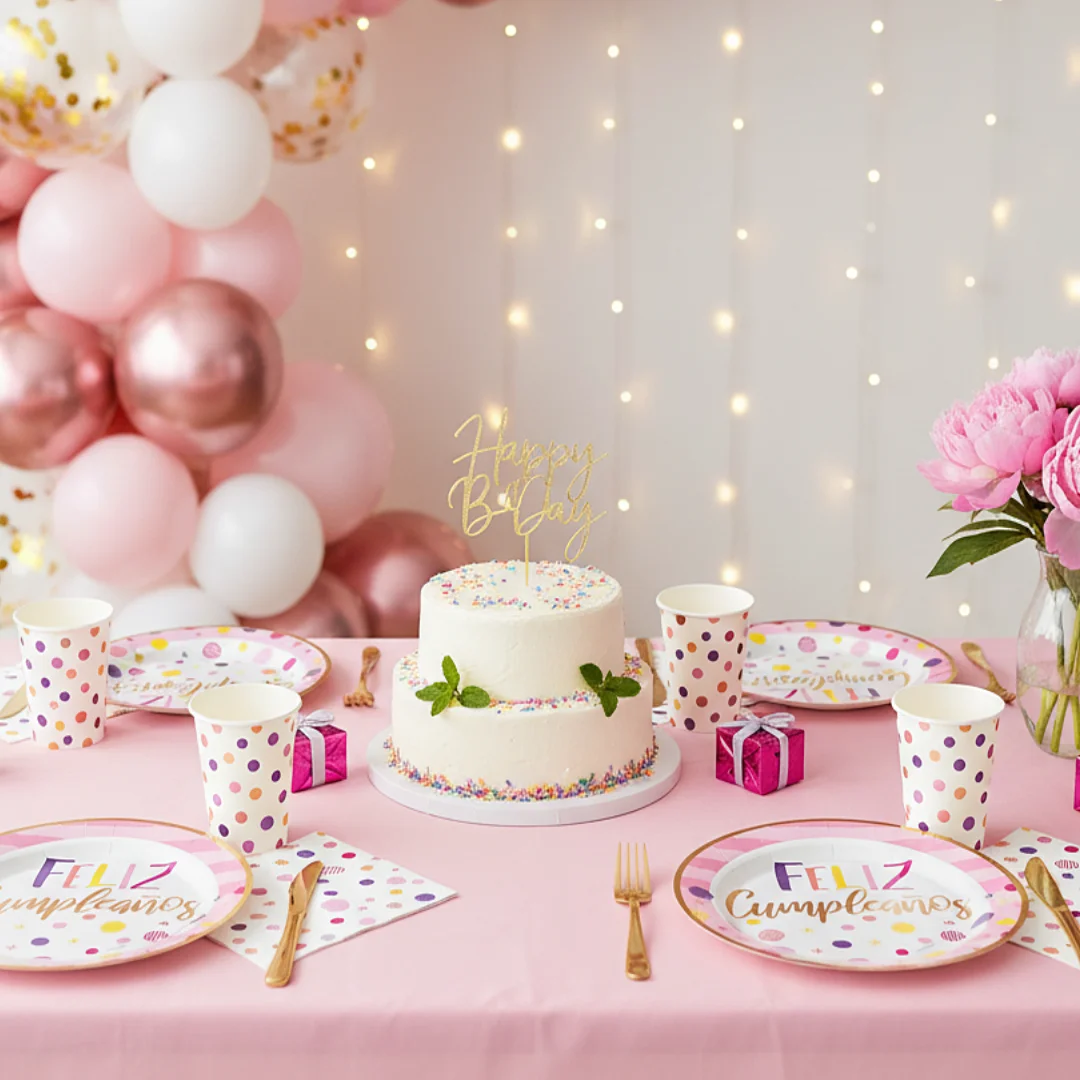 Compra Plato 7" Redondo Feliz Cumpleaños Destellos * 8 Unidades en Partymax. Bogotá. Imagen #2.