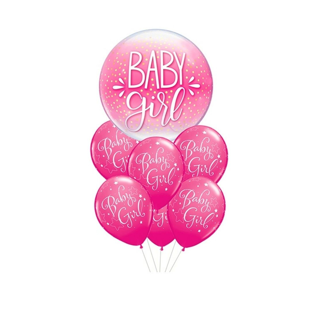 Compra Bouquet 7 Globos Baby Girl en Partymax. Bogotá. Imagen #1.