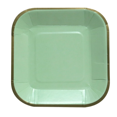 Compra Plato Cuadrado Pequeño 6" Verde Pastel *10 Unidades en Partymax. Bogotá. Imagen #1.