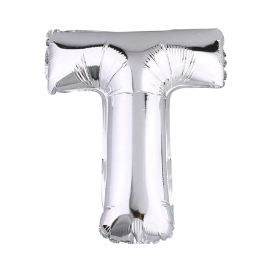 Compra Globo Metalizado de 40Cms Letra T Plateado en Partymax. Bogotá. Imagen #1.