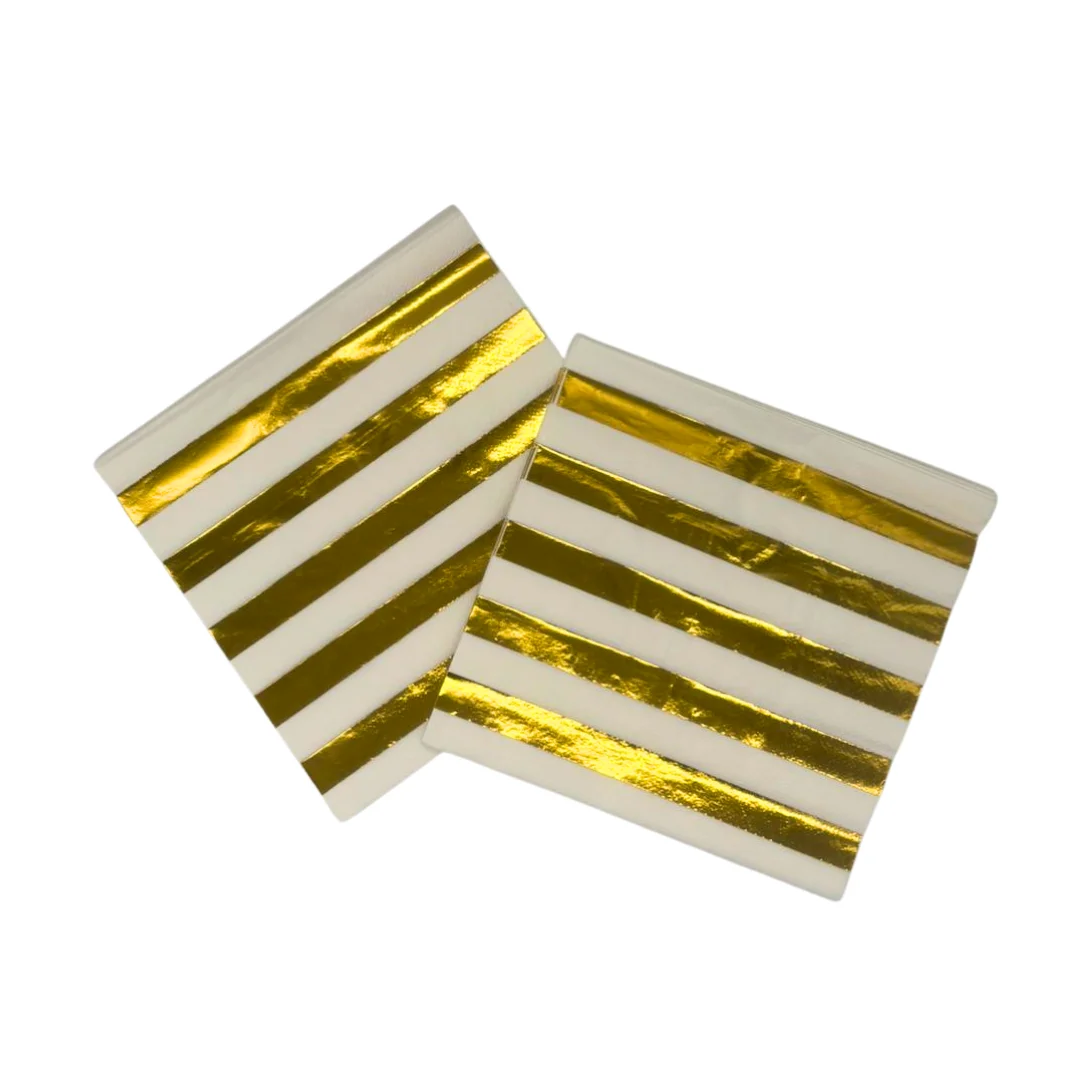 Compra Servilleta Rayas Dorado -Blanco *20 Unidades en Partymax. Bogotá. Imagen #1.