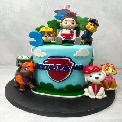 Contrata el servicio de Torta Paw Patrol con Muñecos 3D en Partymax. Imagen #1
