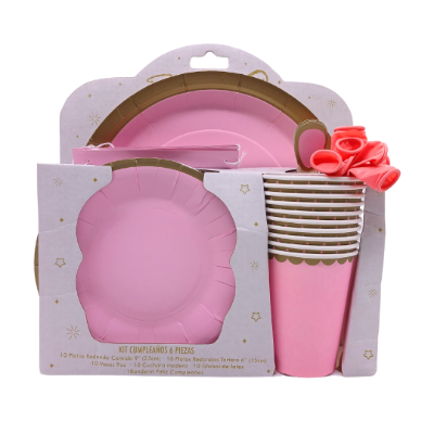 Compra Kit Cumpleaños *6 Piezas Rosa Pastel en Partymax. Bogotá. Imagen #1.