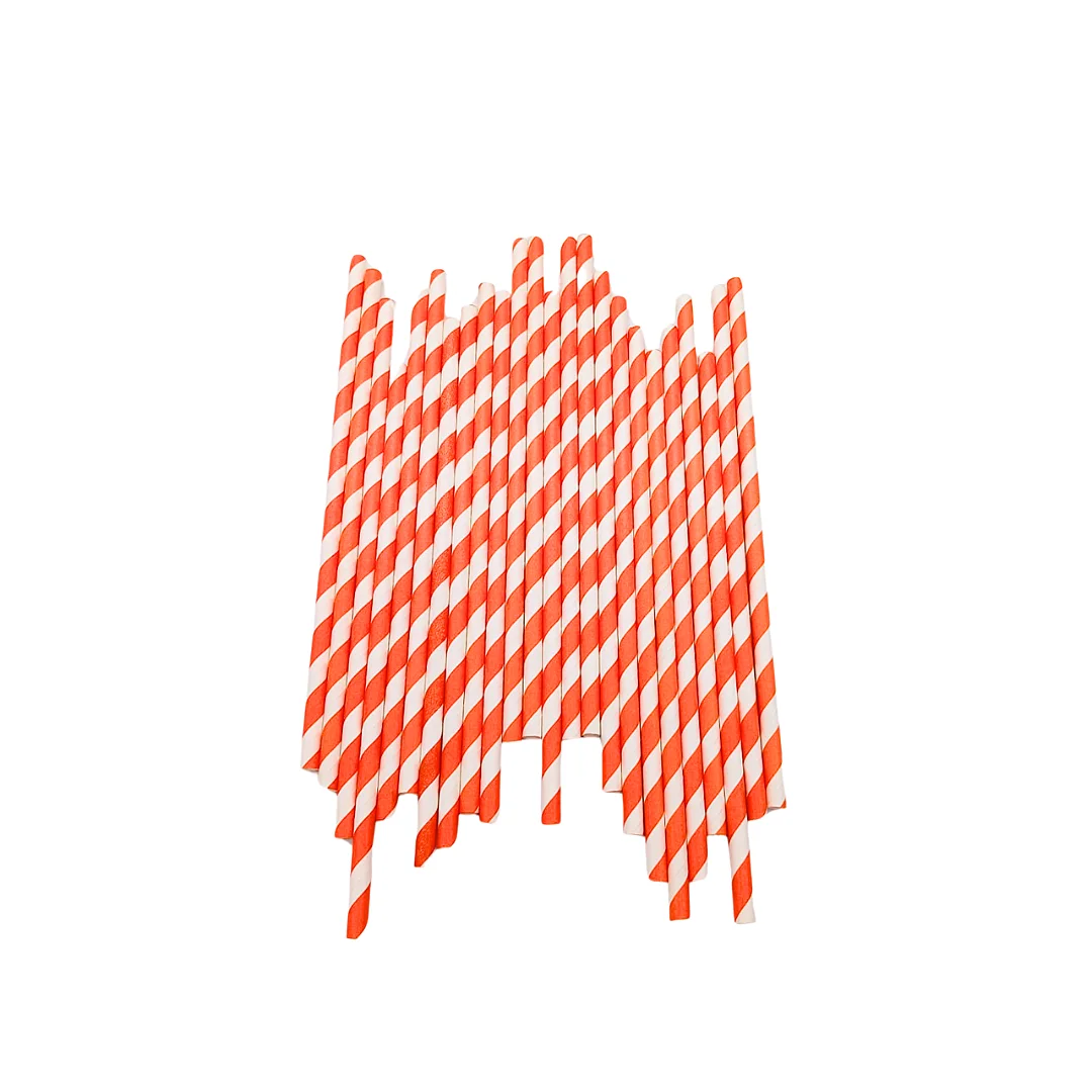 Compra Pitillo de Papel Rayas Naranja * 25 Unidades en Partymax. Bogotá. Imagen #1.