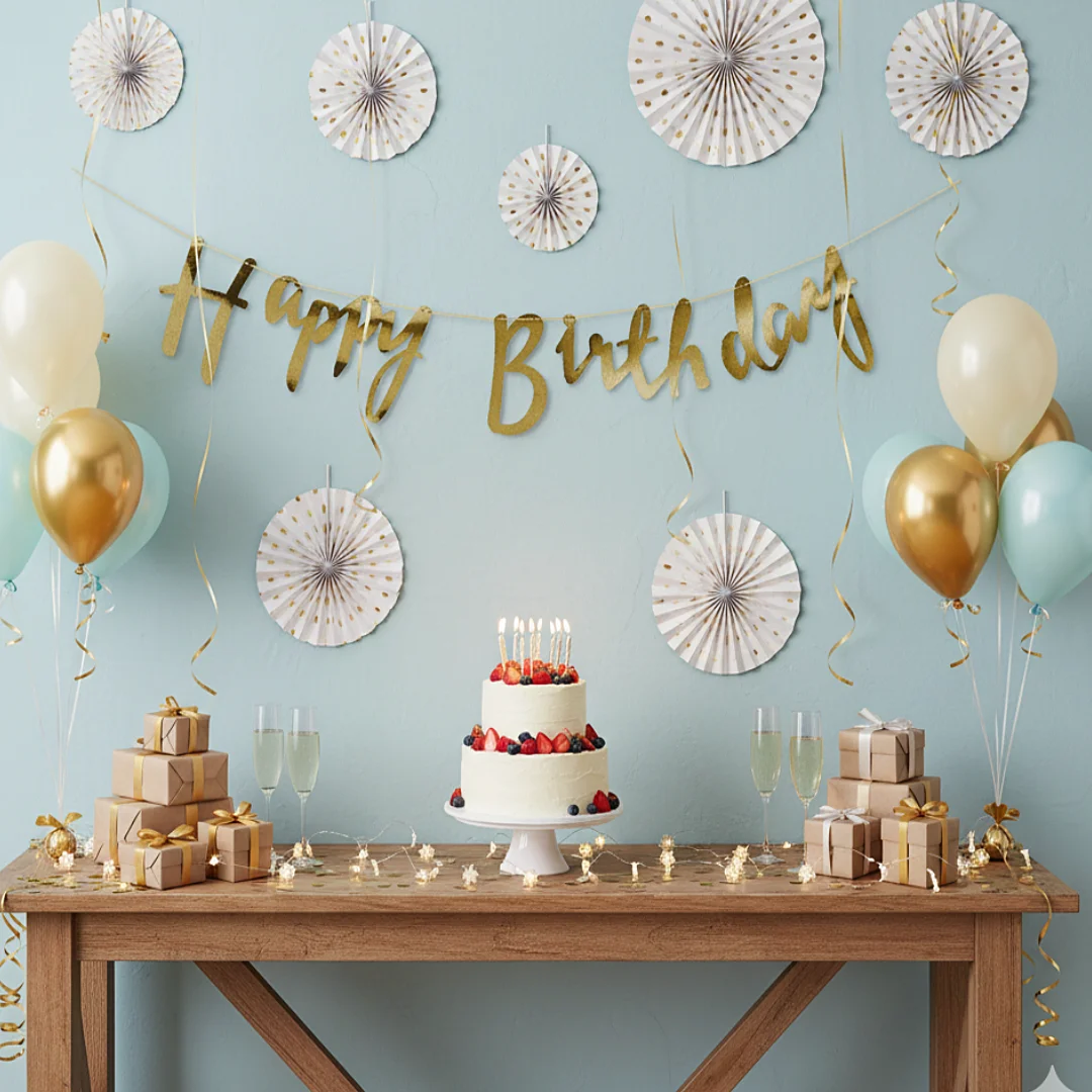 Compra Guirnalda Happy Birthday Cursiva Dorada en Partymax. Bogotá. Imagen #2.