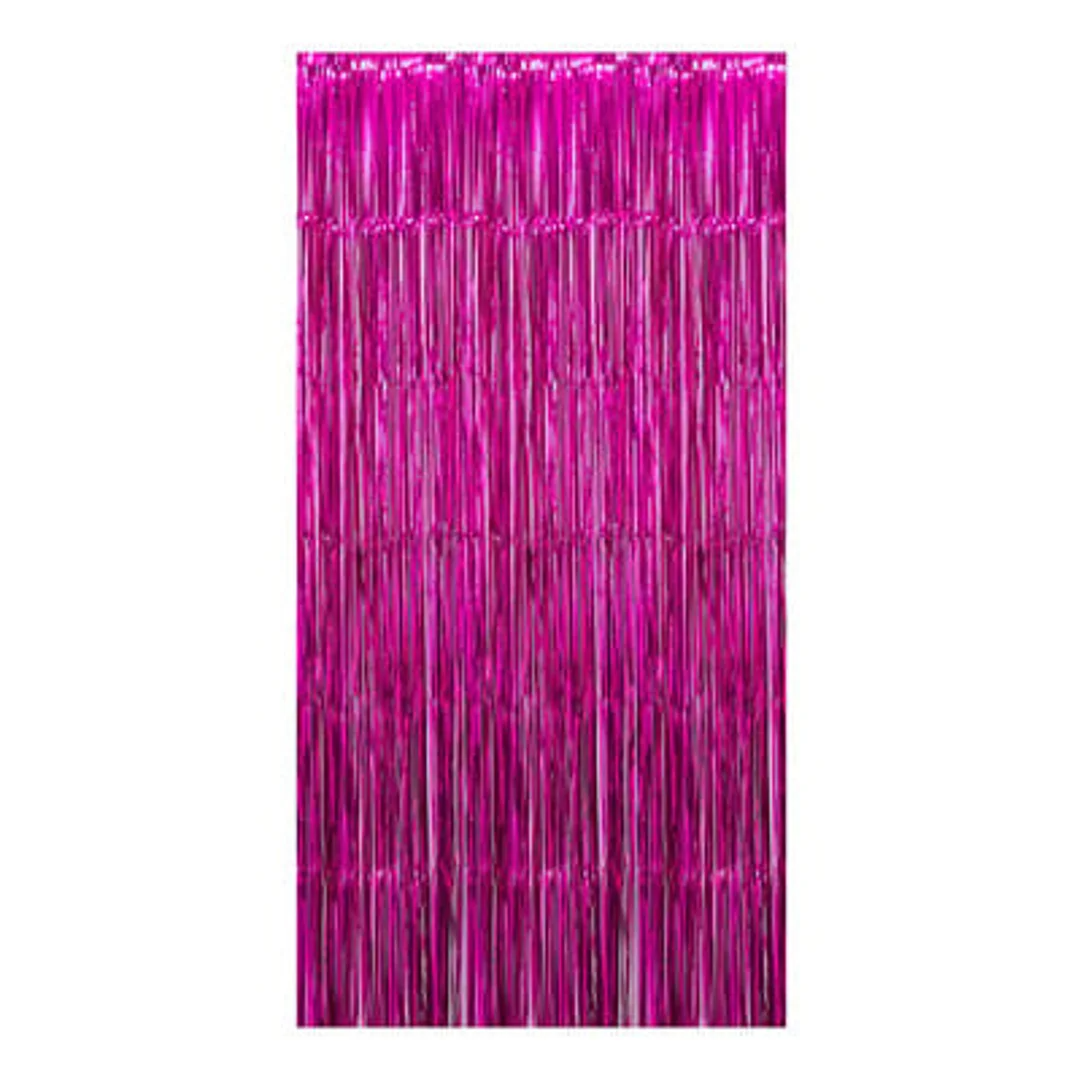 Compra aquí Cortina Metalizada Fucsia de 1.20 * 2 Metros #1