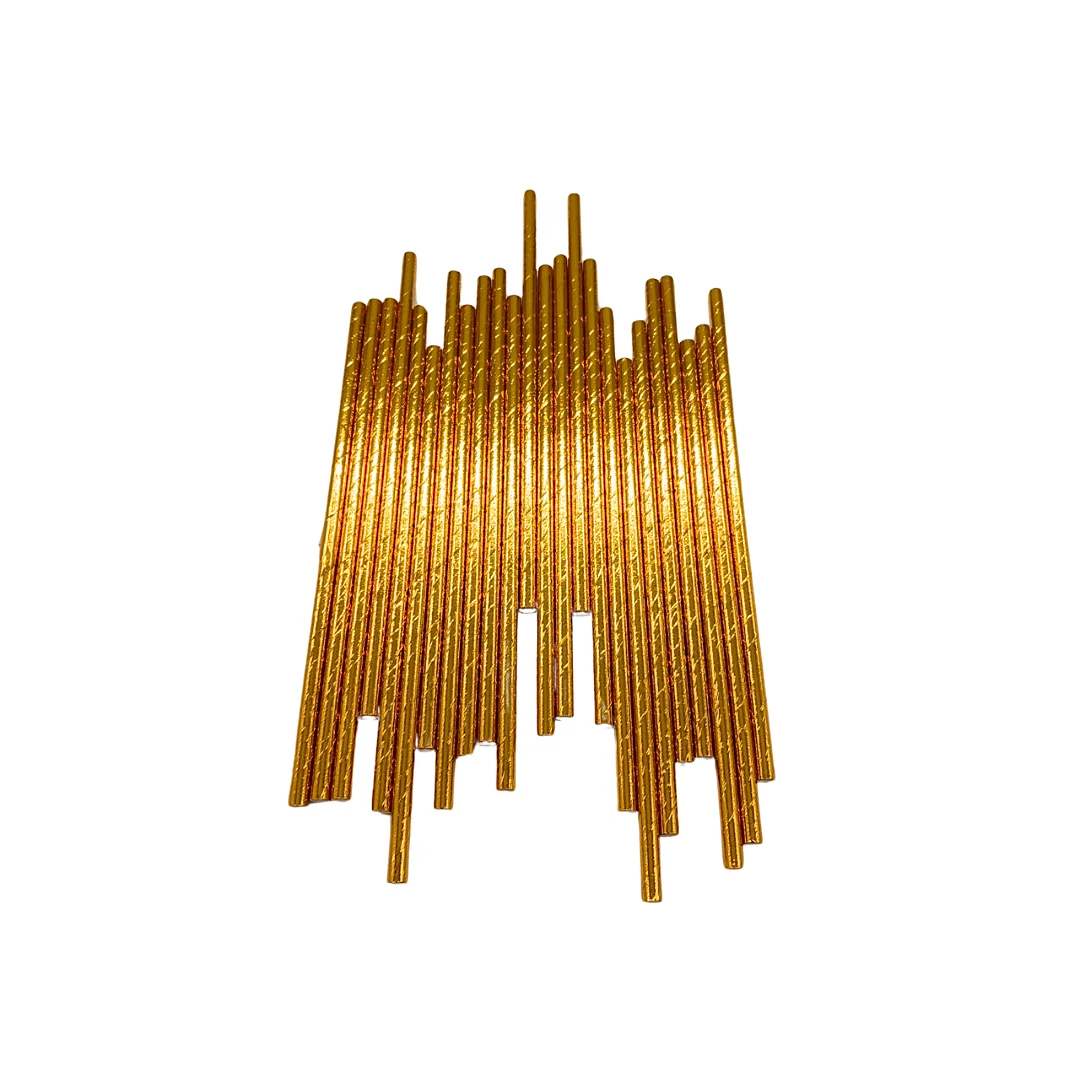 Compra Pitillo de Papel Dorado Metalizado * 25 Unidades en Partymax. Bogotá. Imagen #1.