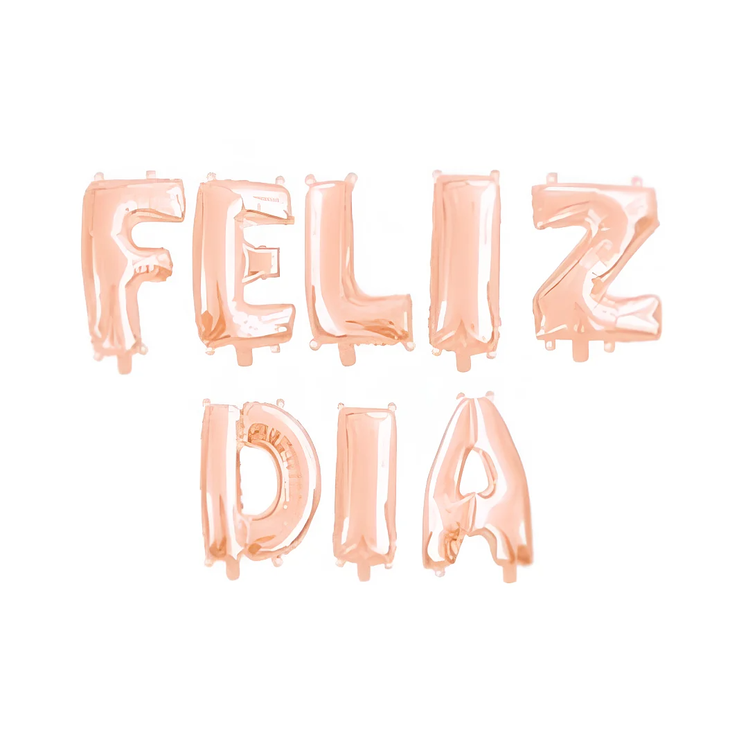 Compra Letrero Feliz Dia Metalizado Oro Rosa en Partymax. Bogotá. Imagen #1.