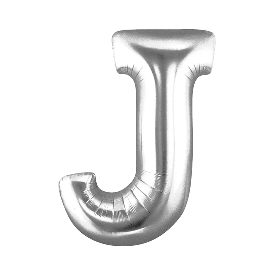 Compra aquí Globo Metalizado de 40Cms Letra J Plateado #1
