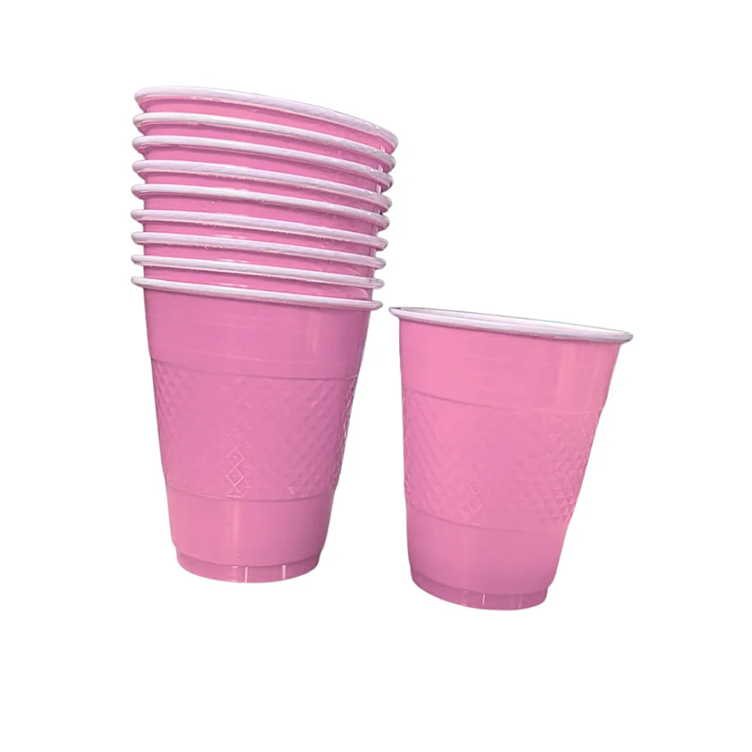 Compra aquí Vaso 9 Onzas Unicolor Rosado * 10 Unidades #1