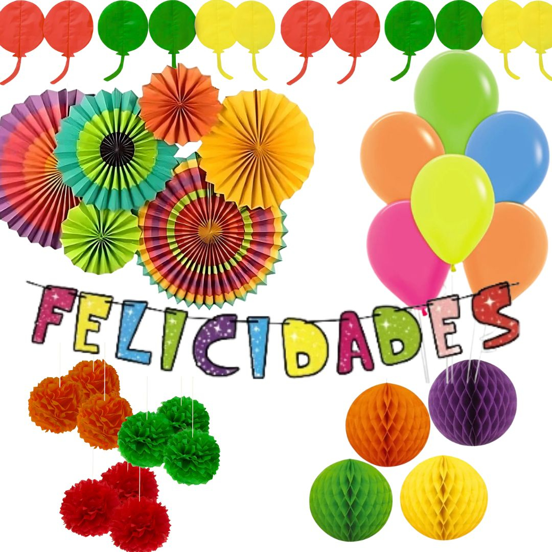 Compra Kit Decoracion Mexicano *33 Piezas en Partymax. Bogotá. Imagen #1.