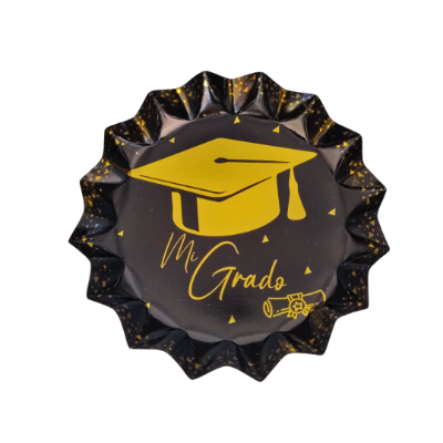 Compra Plato Estrella Mi Grado Negro- Dorado *12 Unidades en Partymax. Bogotá. Imagen #1.