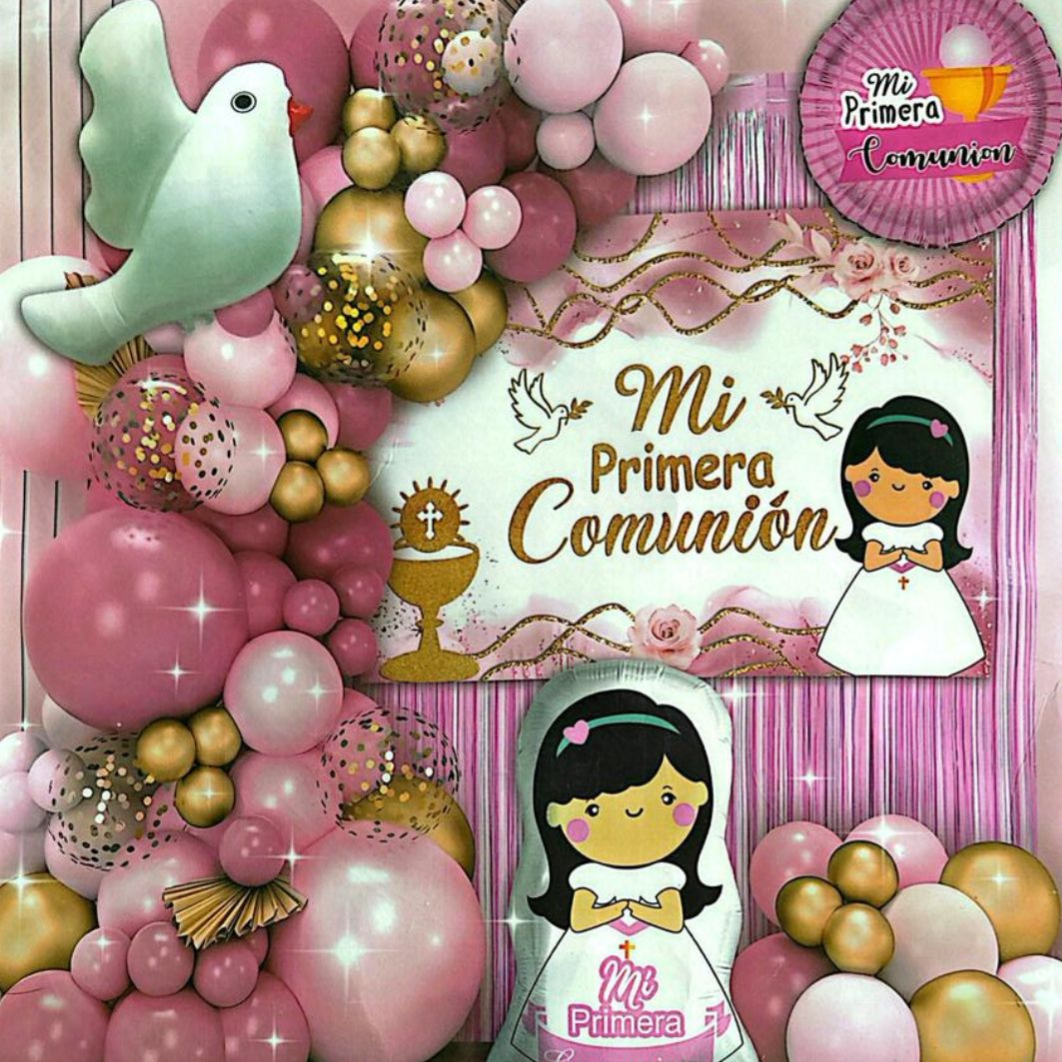 Compra Kit de Globos Mi Primera Comunion Niña* 70 Piezas en Partymax. Bogotá. Imagen #1.
