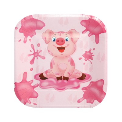 Compra Plato Cuadrado 6" Cerditos *10 Unidades en Partymax. Bogotá. Imagen #1.