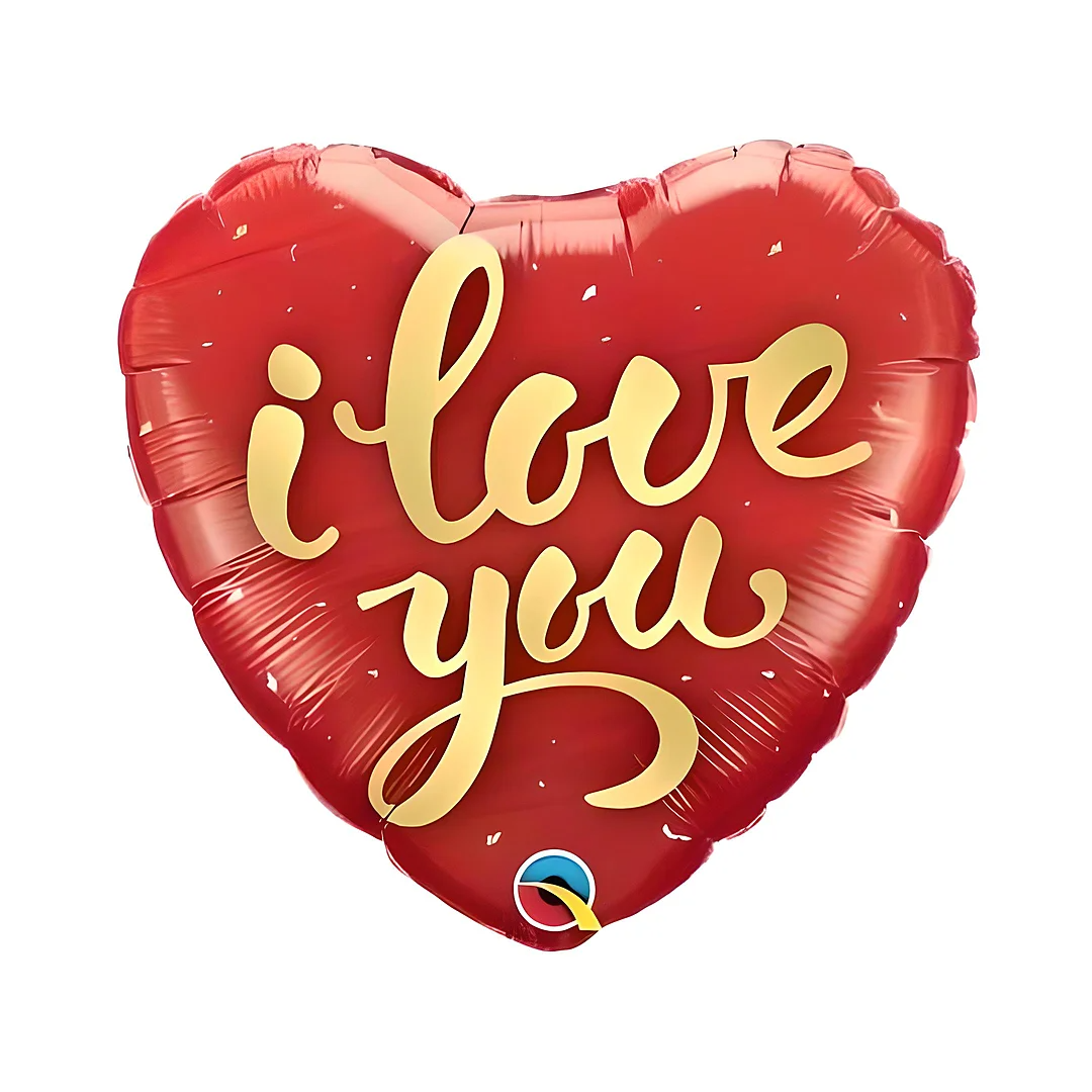 Compra Globo Corazón Rojo I Love You Letras Doradas en Partymax. Bogotá. Imagen #1.