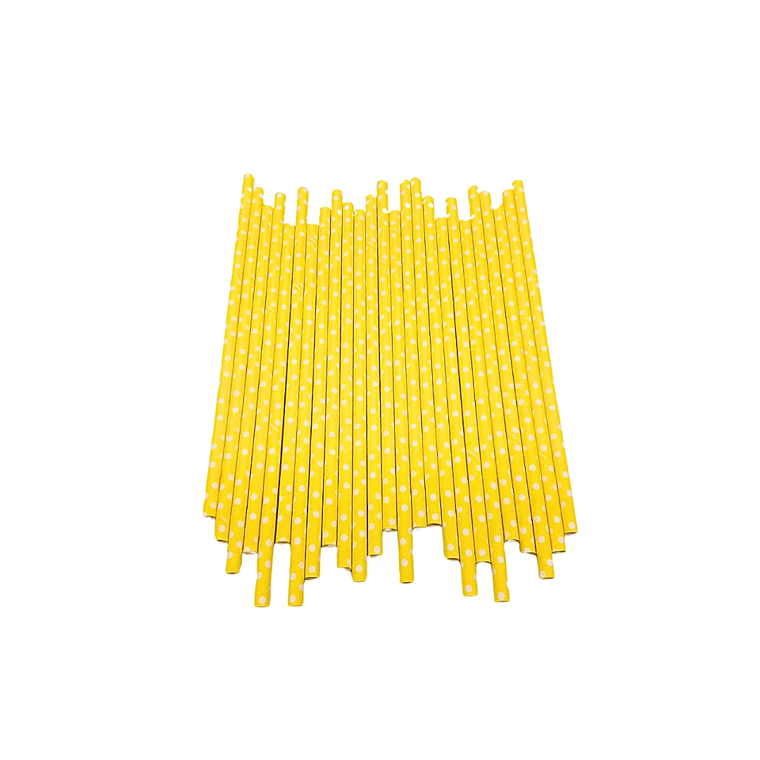 Compra Pitillo de Papel Amarillo Puntos Blancos * 25 Unidades en Partymax. Bogotá. Imagen #1.