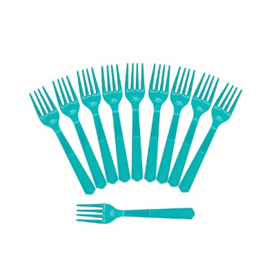 Compra Tenedor Azul Caribe * 10 Unidades en Partymax. Bogotá. Imagen #1.