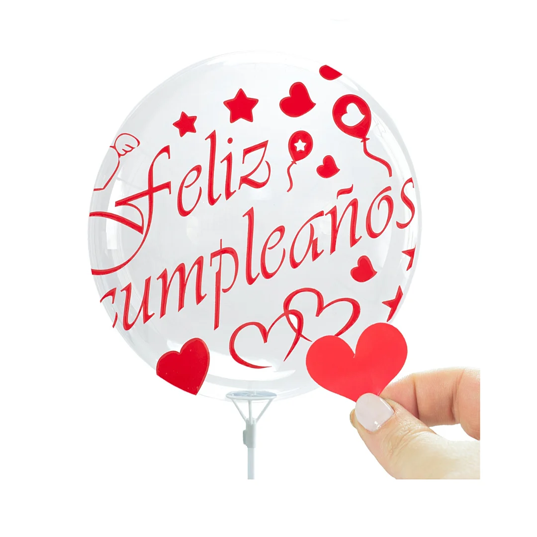 Compra Kit de Sticker Feliz Día Cumpleaños Rojo Y Globo Burbuja en Partymax. Bogotá. Imagen #1.