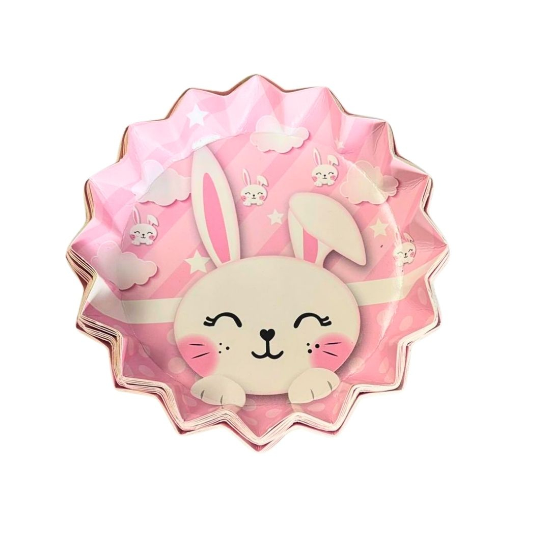Compra Plato Estrella Conejo Rosado *12 Unidades en Partymax. Bogotá. Imagen #1.