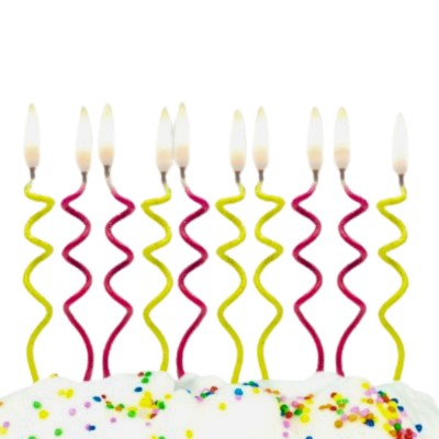Compra aquí Vela Espiral Fucsia/Amarillo *10 Unidades #1