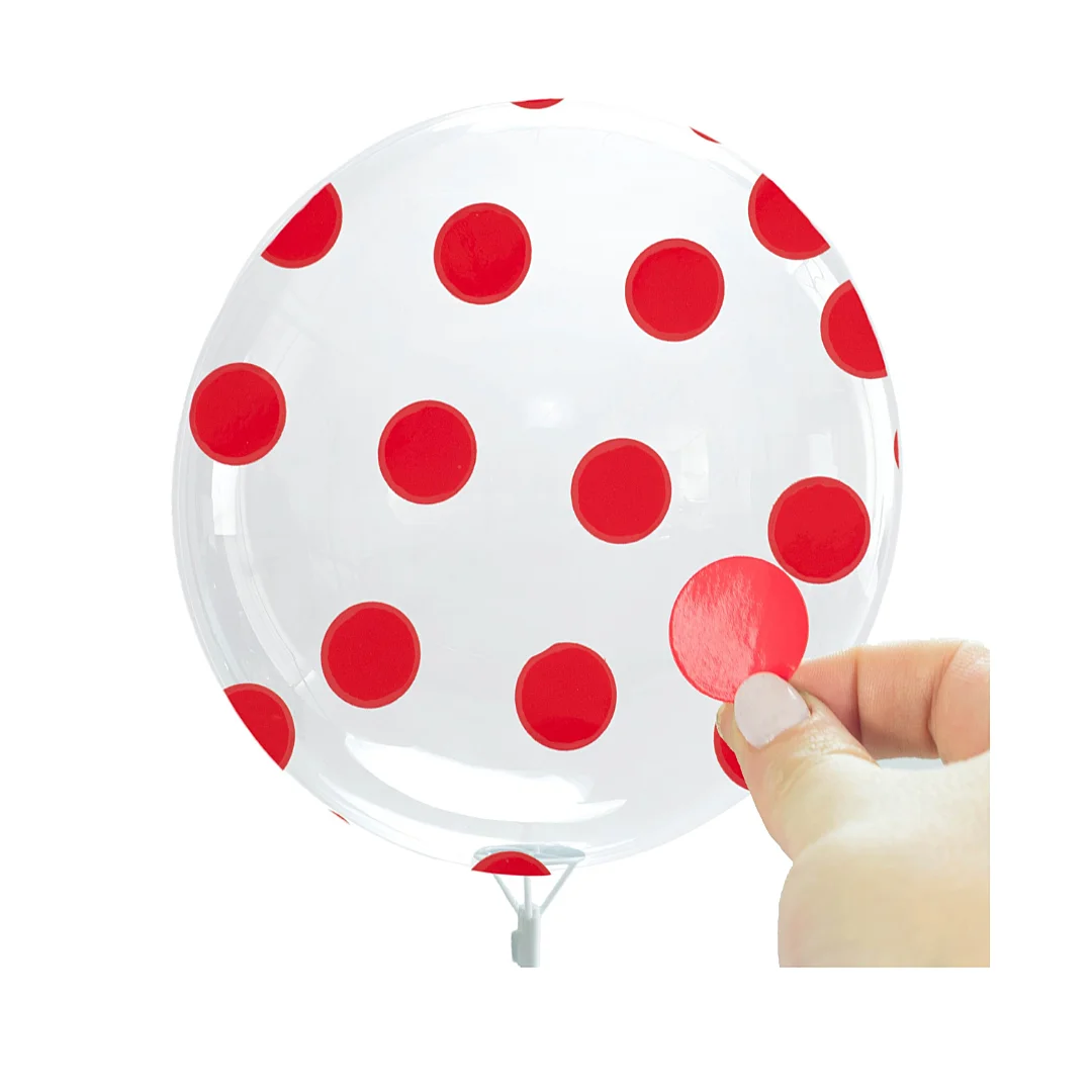 Compra Kit de Sticker Puntos Rojo Y Globo Burbuja en Partymax. Bogotá. Imagen #1.