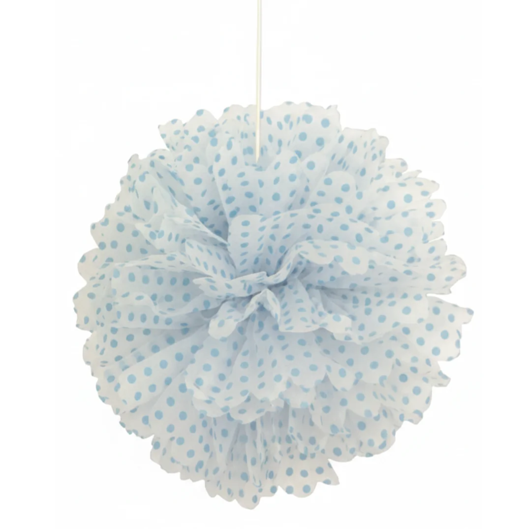 Compra Pompom Con Puntos Azul Celeste*35Cm en Partymax. Bogotá. Imagen #1.