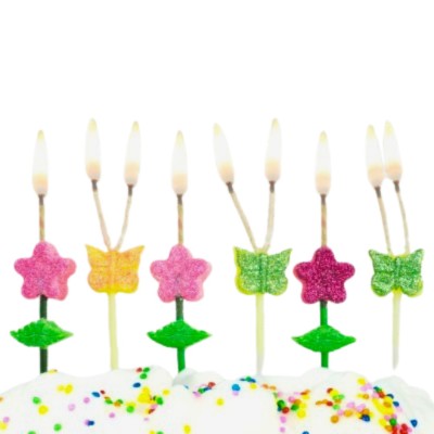 Compra aquí Set Velas de Flores Mariposas *6 Unidades #1