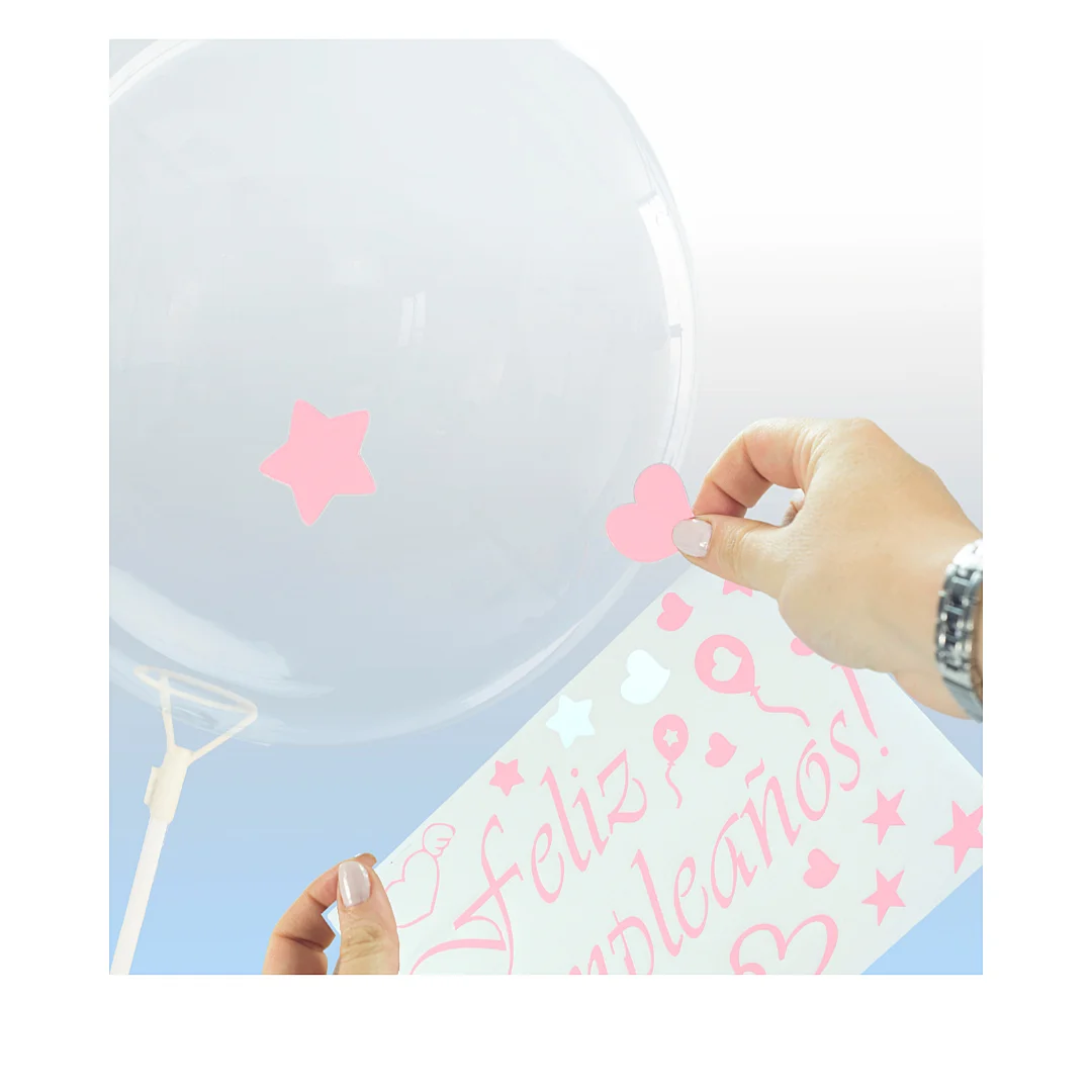 Compra Kit de Sticker Feliz Cumpleaños Rosado Y Globo Burbuja en Partymax. Bogotá. Imagen #1.