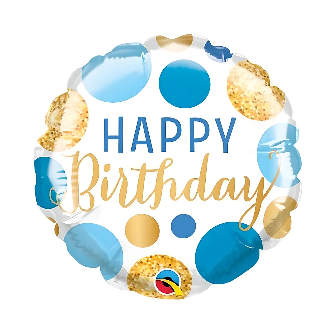 Compra Globo Happy Birthday Azul Y Dorado en Partymax. Bogotá. Imagen #1.