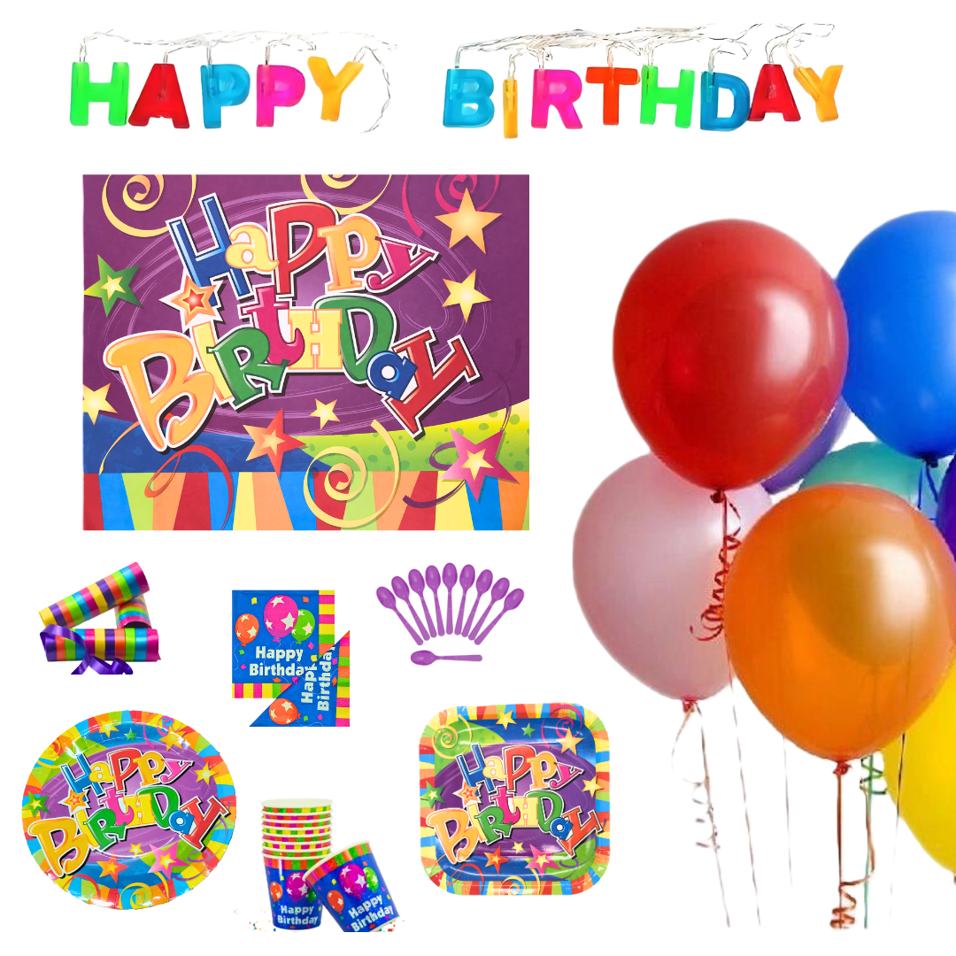Compra Kit Decoración Happy Birthday para 10 Personas en Partymax. Bogotá. Imagen #1.