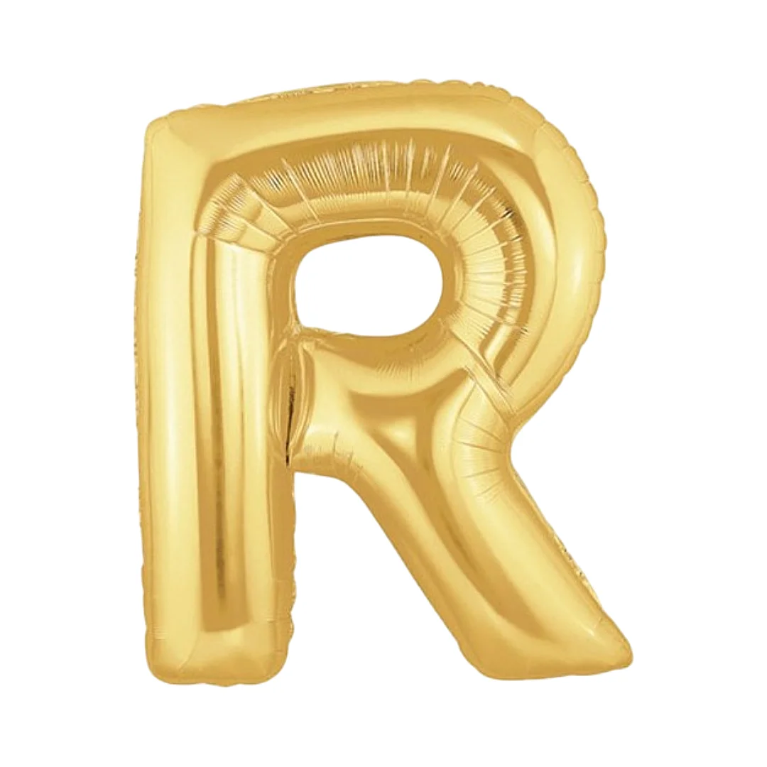 Compra Globo Metalizado de 40Cms Letra R Dorado en Partymax. Bogotá. Imagen #1.