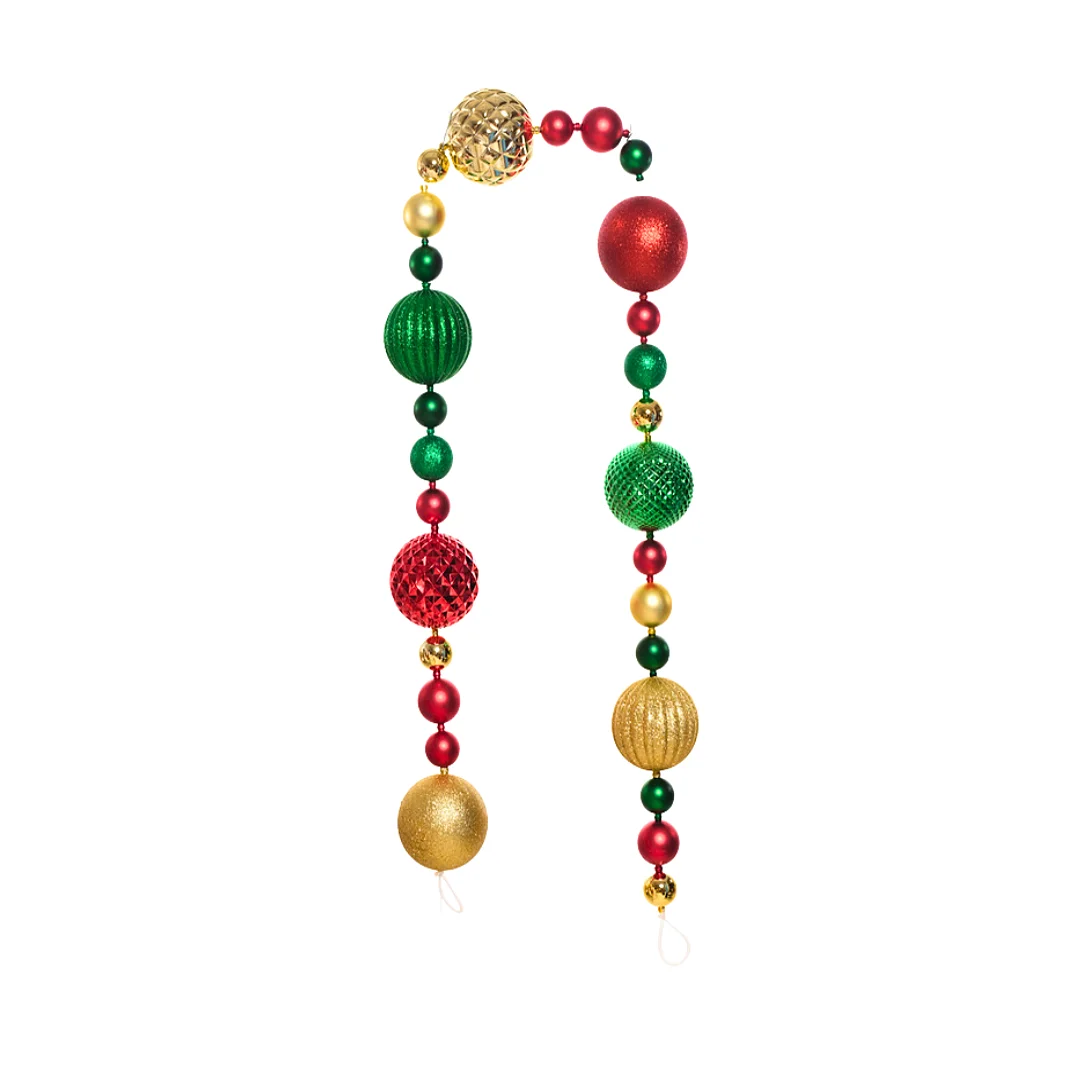 Compra Guirnalda de Esferas Dorado-Rojo-Verde *180Cm en Partymax. Bogotá. Imagen #1.