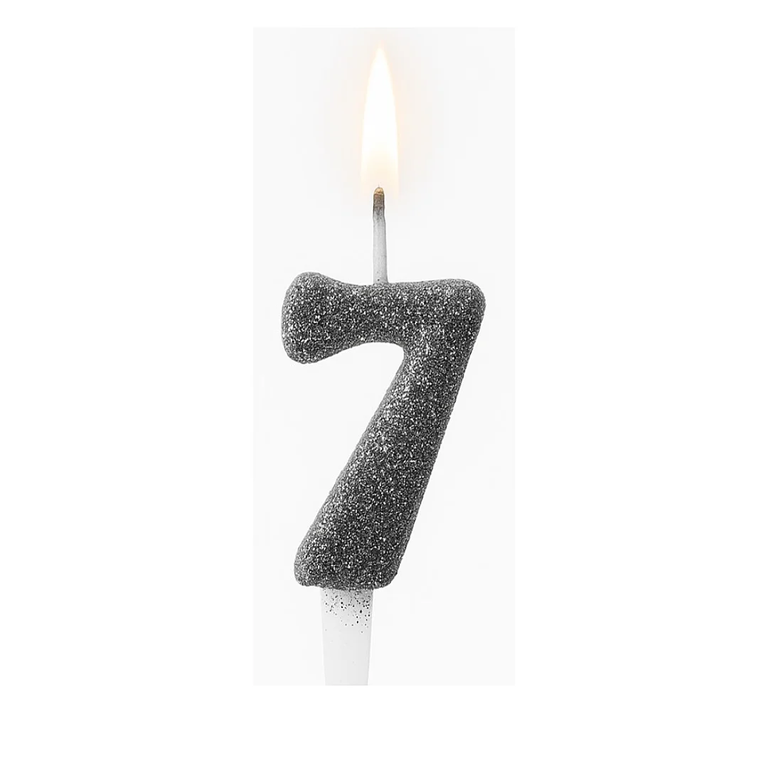 Compra Vela Plateada Número 7 en Partymax. Bogotá. Imagen #1.
