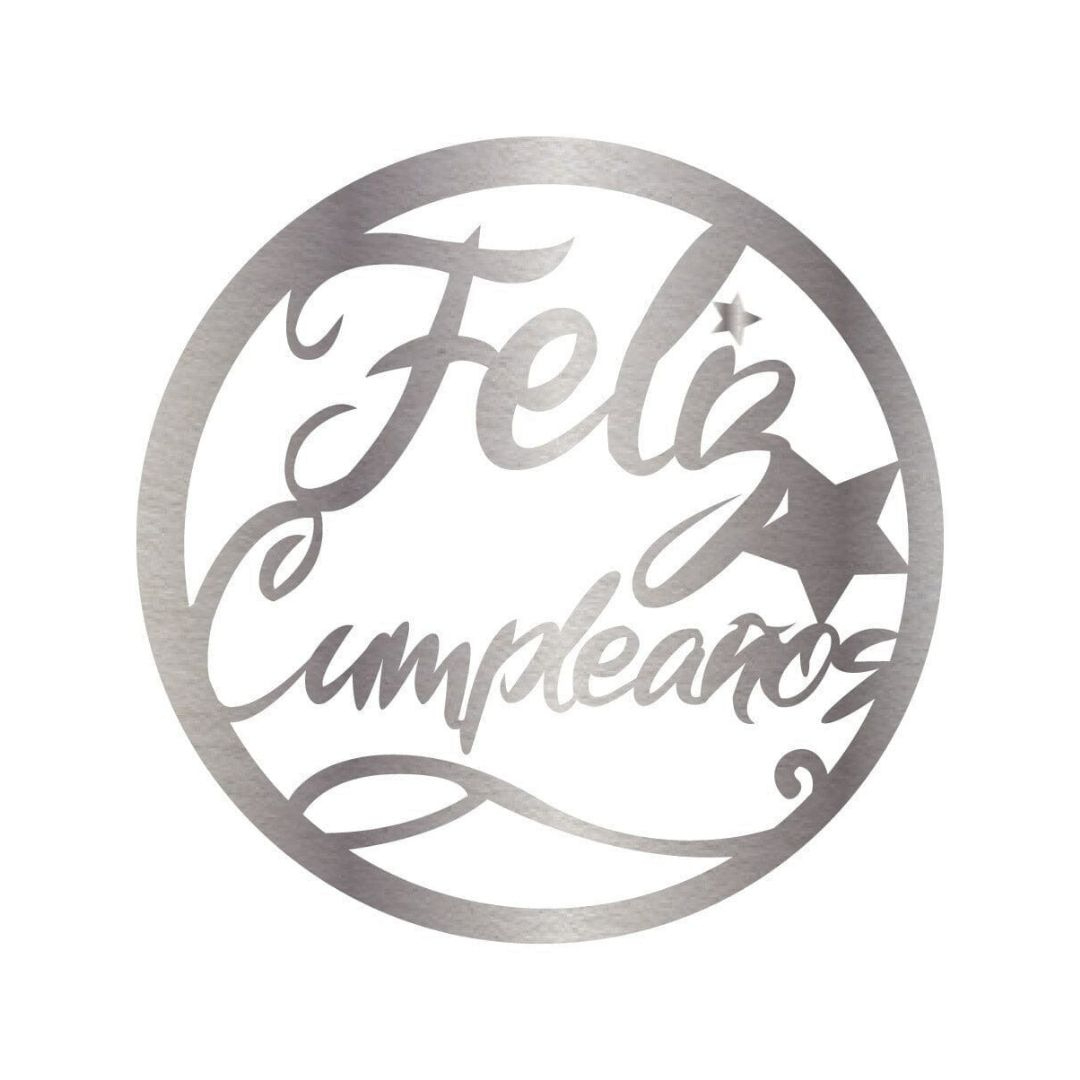 Compra Topper para Pared Feliz Cumplaños Plateado en Partymax. Bogotá. Imagen #1.